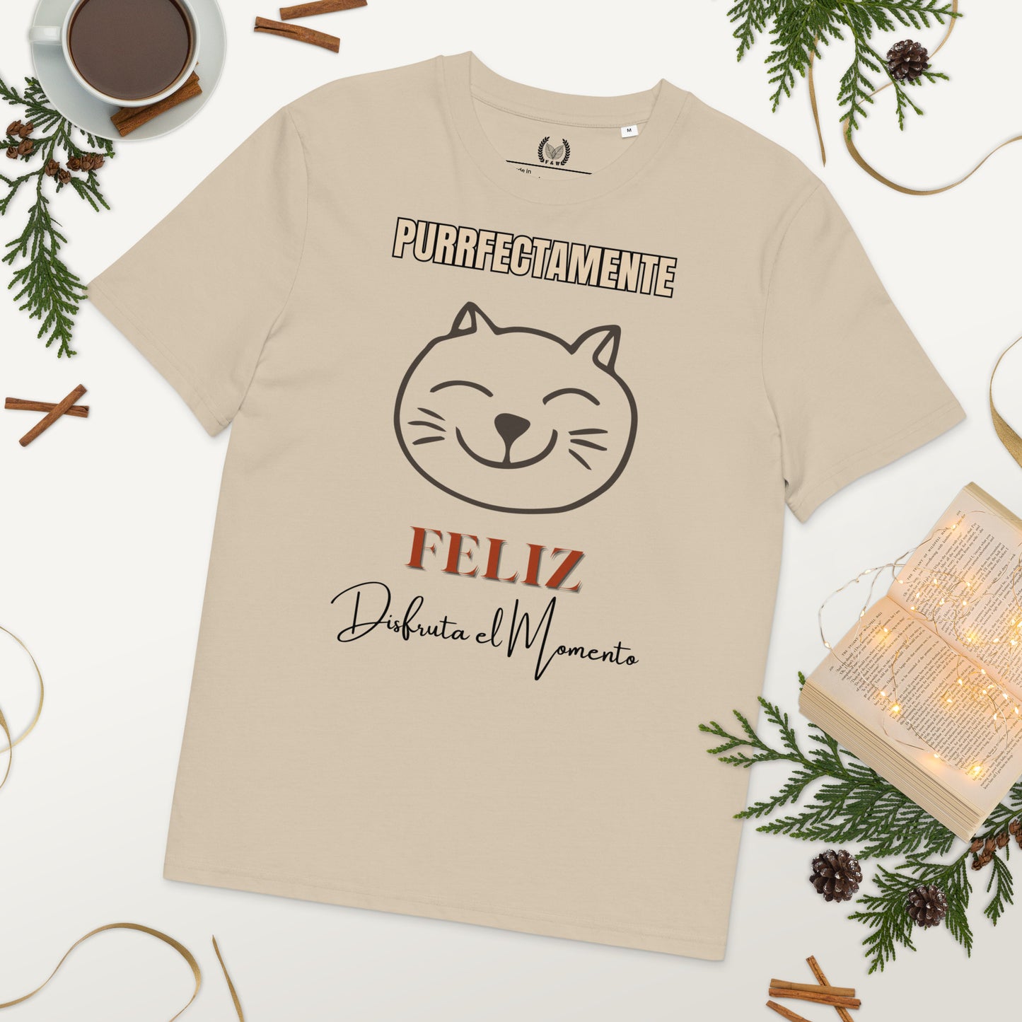 Happy Cat T-Shirt | Purrfectly Happy, Vegan & Organic - Fitz & Willow