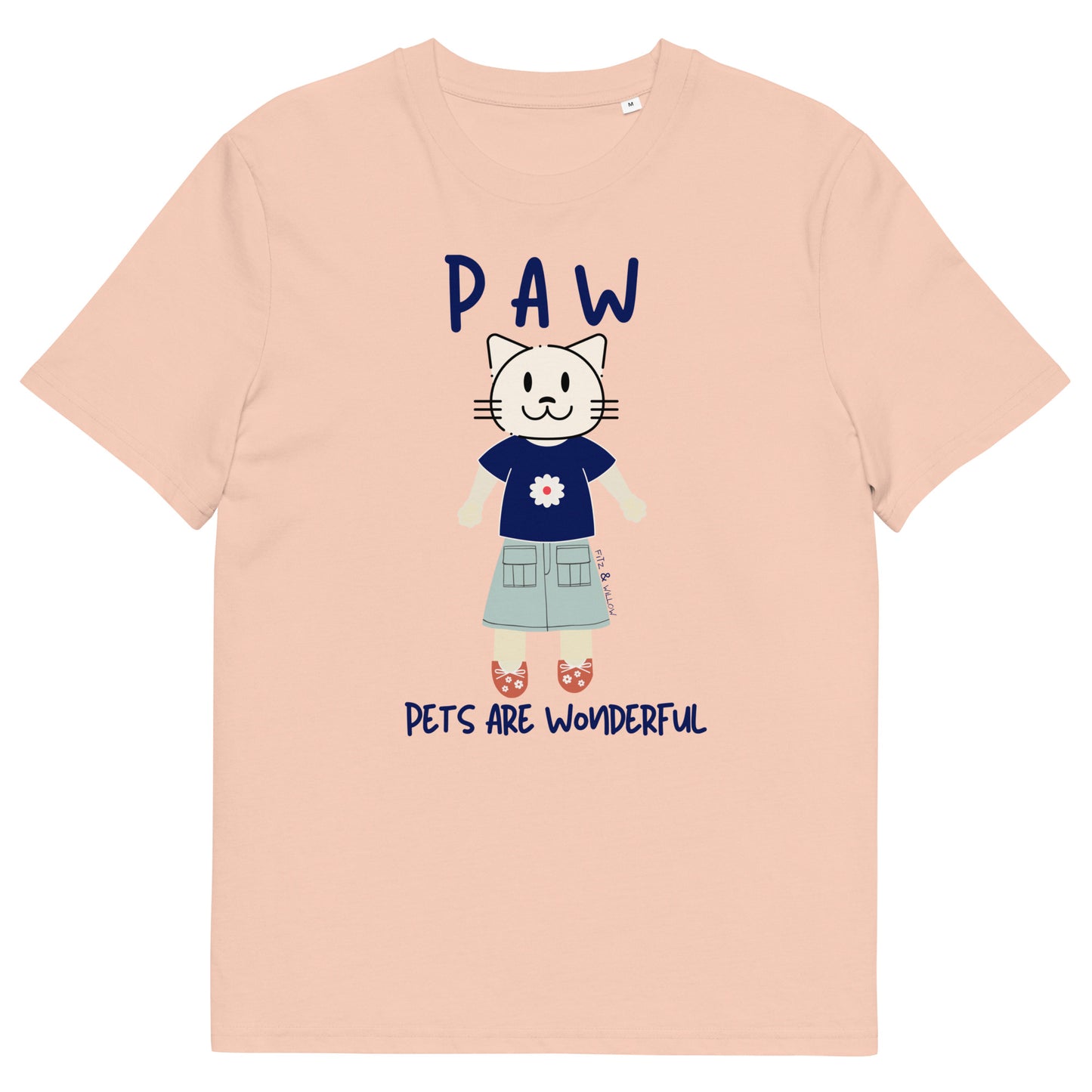 PAW, Cat themed organic t-shirt - Fitz & Willow