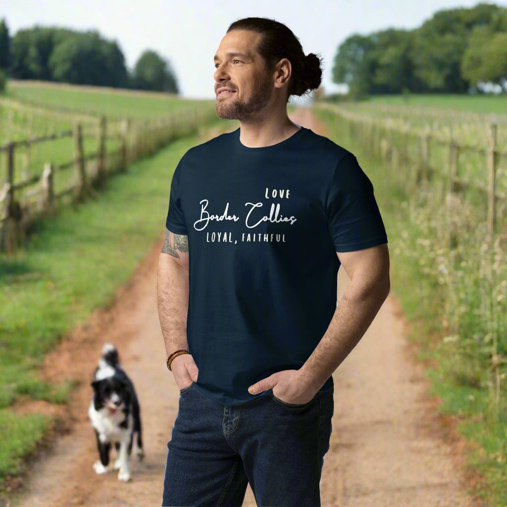 Border Collie print, organic cotton t-shirt - Fitz & Willow