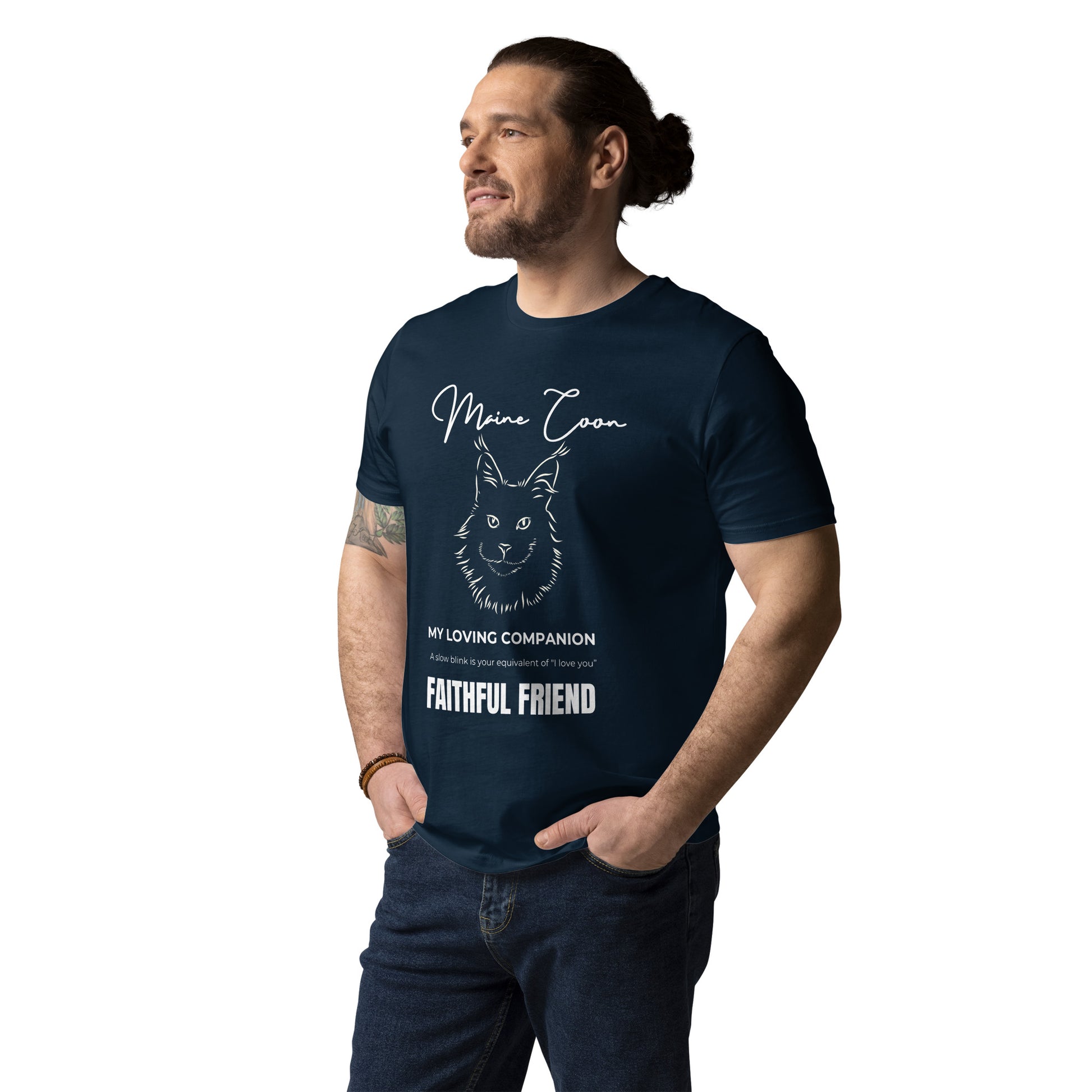 Maine Coon print, unisex organic t-shirt - Fitz & Willow