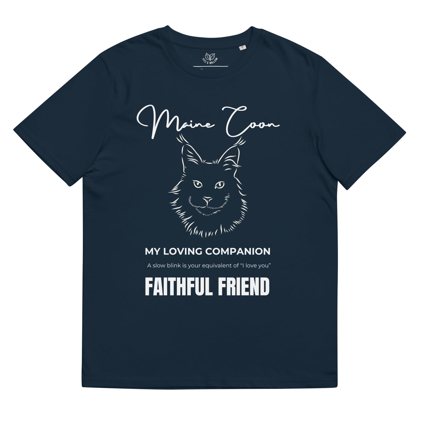 Maine Coon print, unisex organic t-shirt - Fitz & Willow