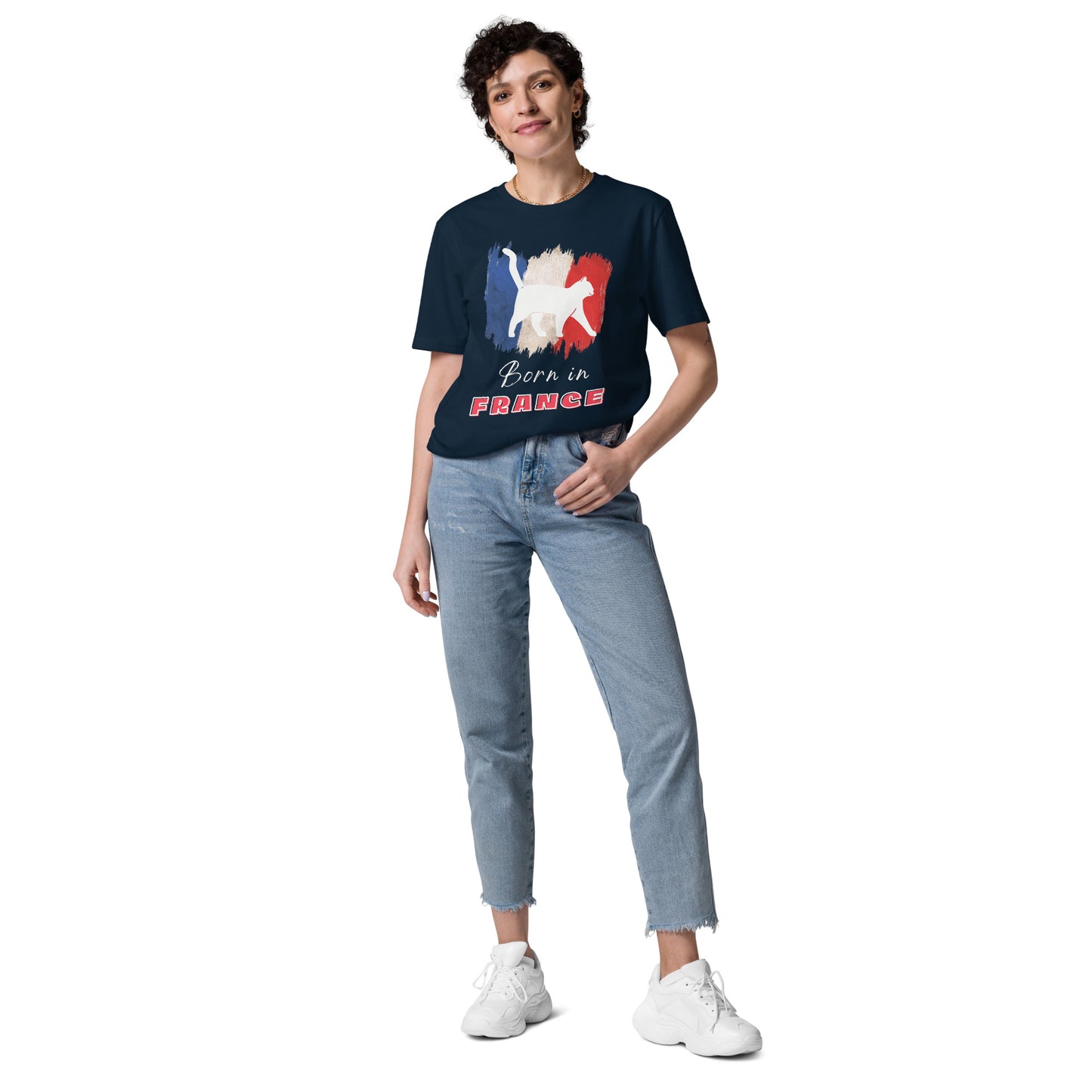 French flag & cat, unisex organic t-shirt - Fitz & Willow