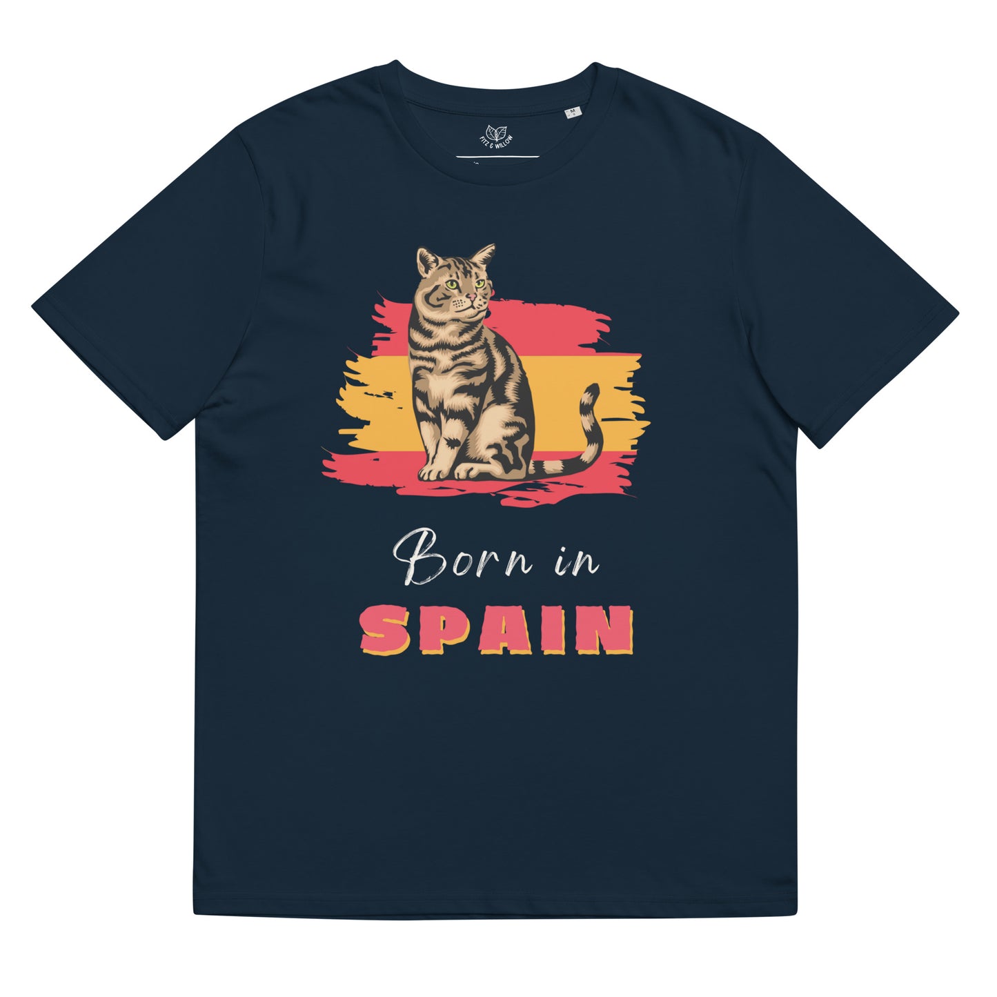 Spanish flag and cat, Unisex organic cotton t-shirt - Fitz & Willow