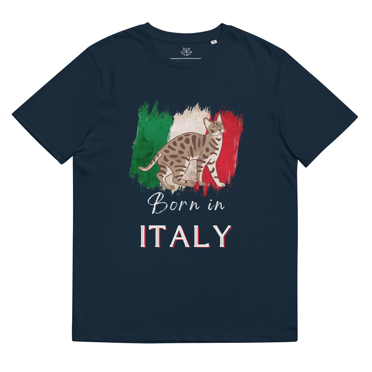 Italian flag and cat, Unisex organic cotton t-shirt - Fitz & Willow