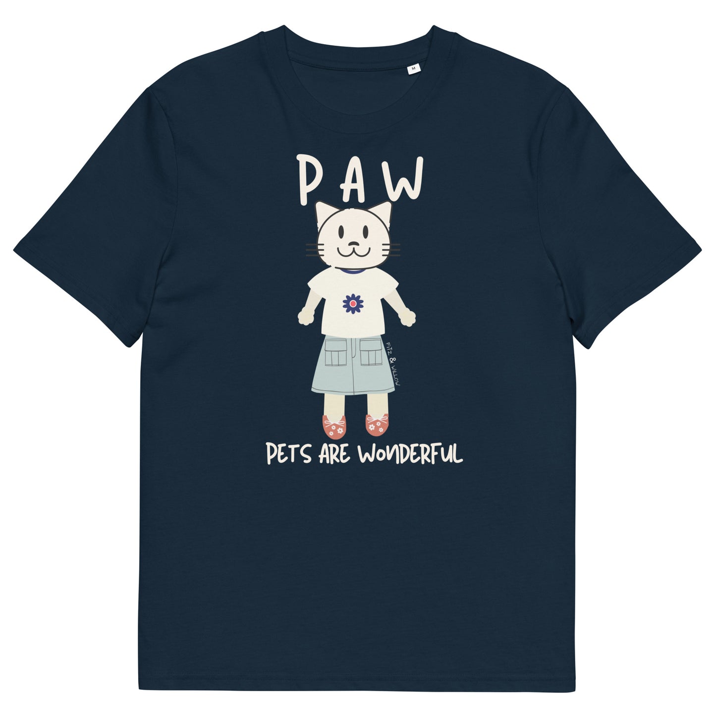 PAW, Cat themed organic t-shirt - Fitz & Willow