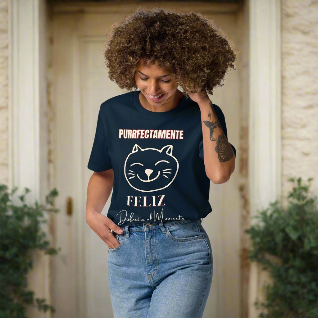 Happy Cat T-Shirt | Purrfectly Happy, Vegan & Organic - Fitz & Willow