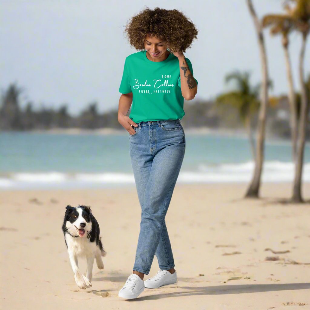 Border Collie print, organic cotton t-shirt - Fitz & Willow