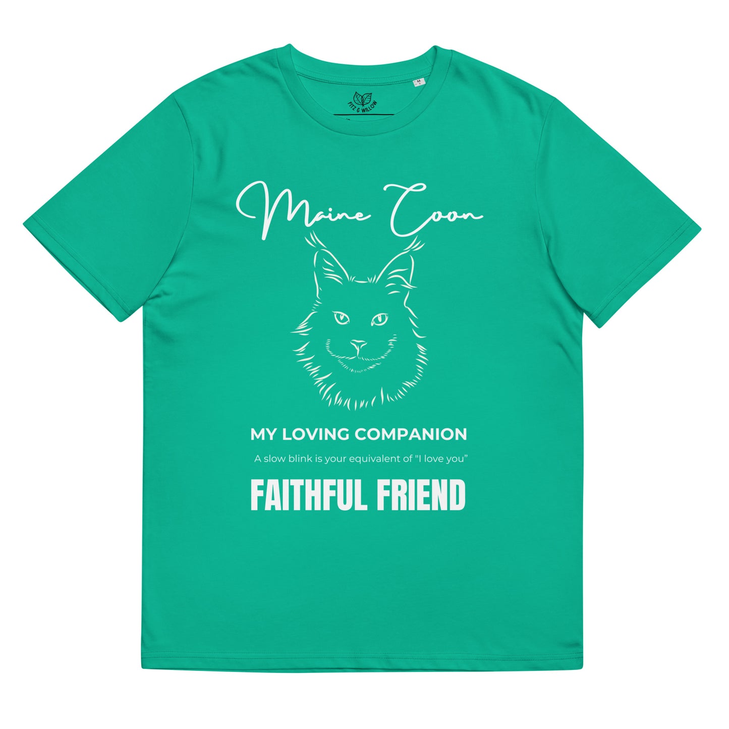 Maine Coon print, unisex organic t-shirt - Fitz & Willow