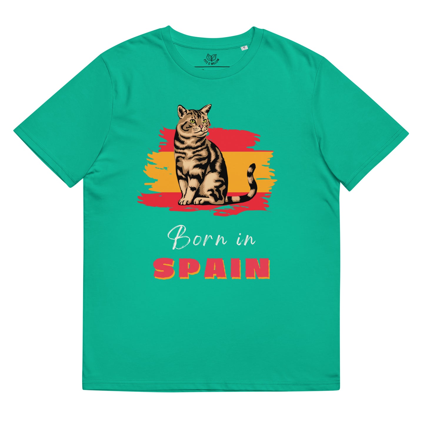 Spanish flag and cat, Unisex organic cotton t-shirt - Fitz & Willow