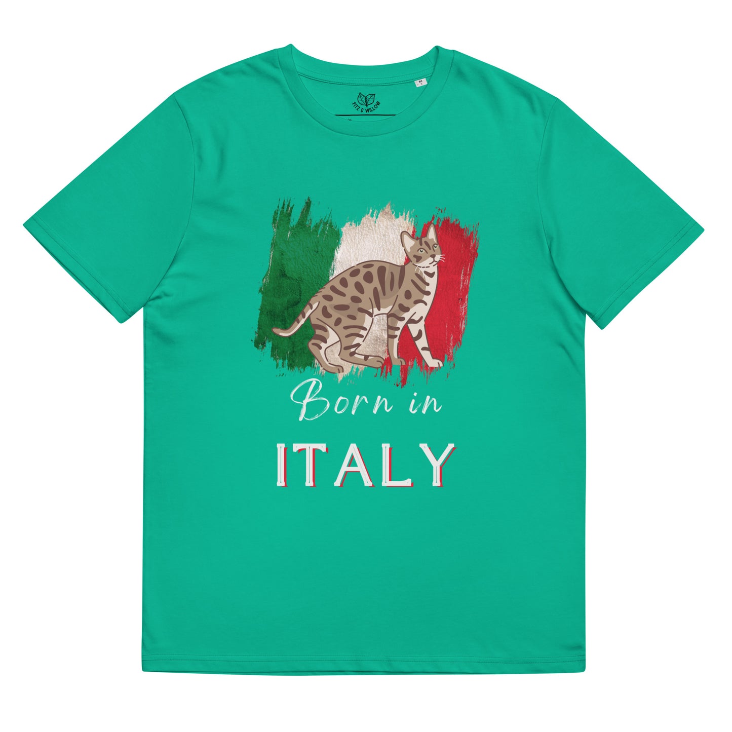 Italian flag and cat, Unisex organic cotton t-shirt - Fitz & Willow