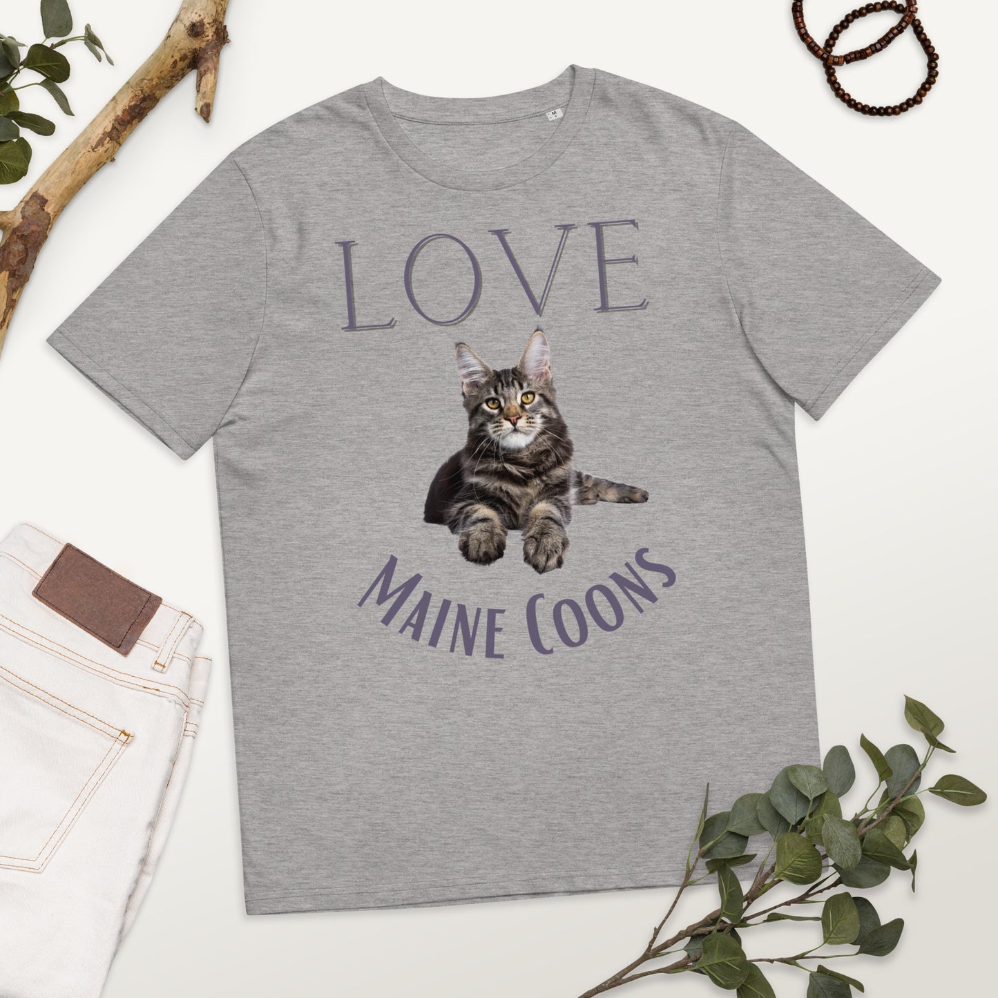 Organic cotton t-shirt, Maine Coon Lovers - Fitz & Willow