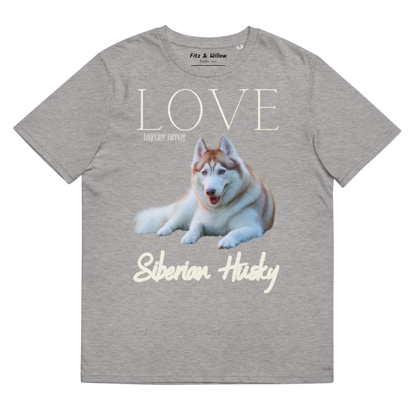 Brown Siberian Husky organic cotton t-shirt - Fitz & Willow