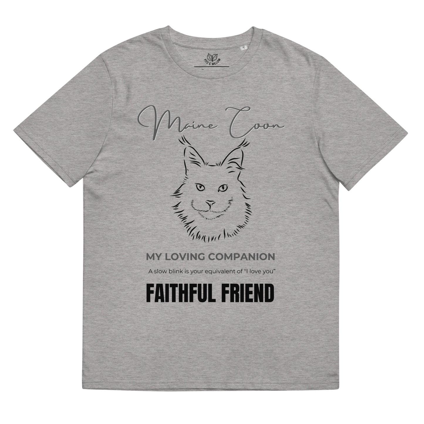 Maine Coon print, unisex organic t-shirt - Fitz & Willow