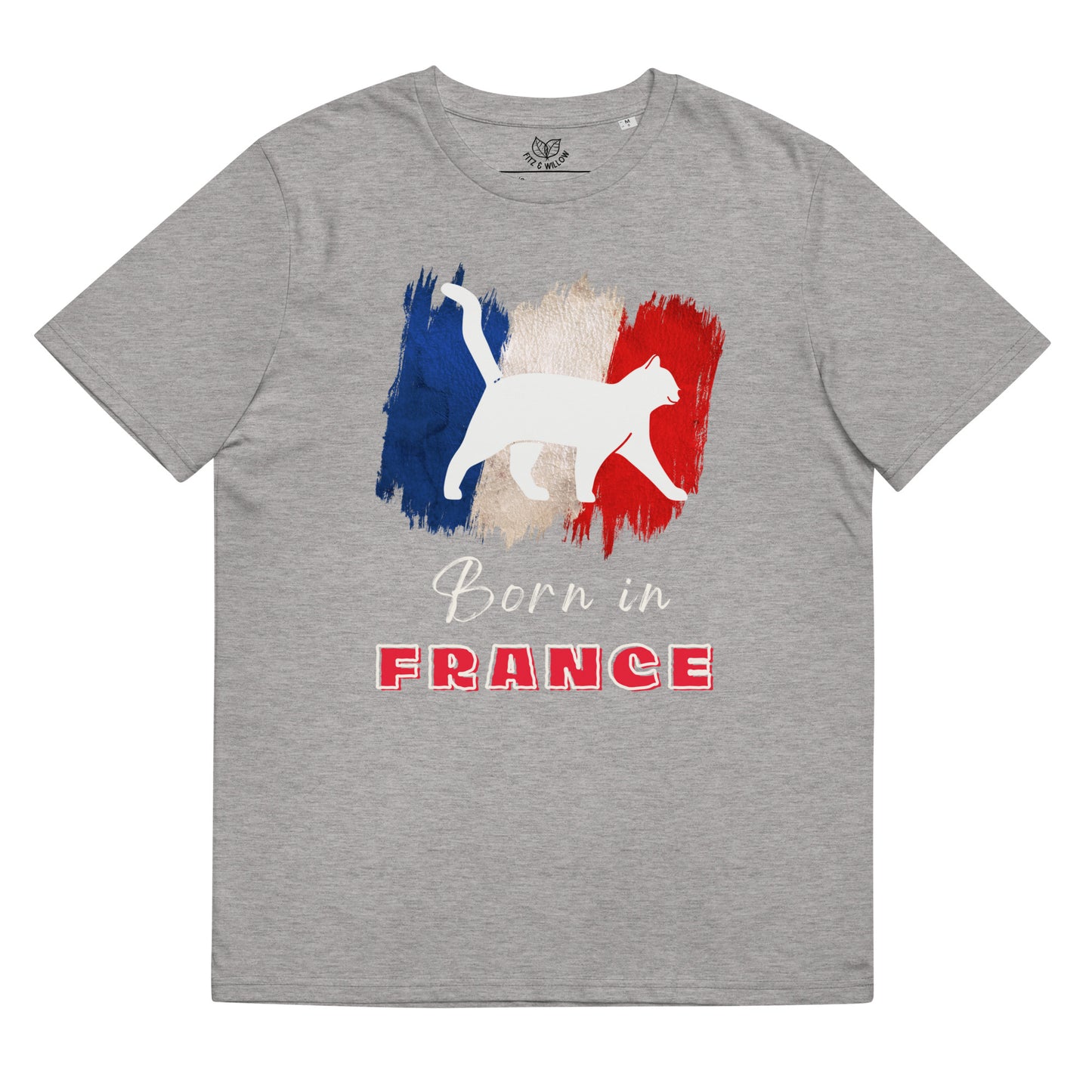 French flag & cat, unisex organic t-shirt - Fitz & Willow