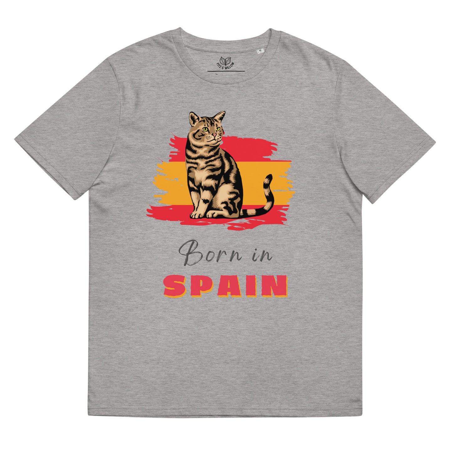 Spanish flag and cat, Unisex organic cotton t-shirt - Fitz & Willow