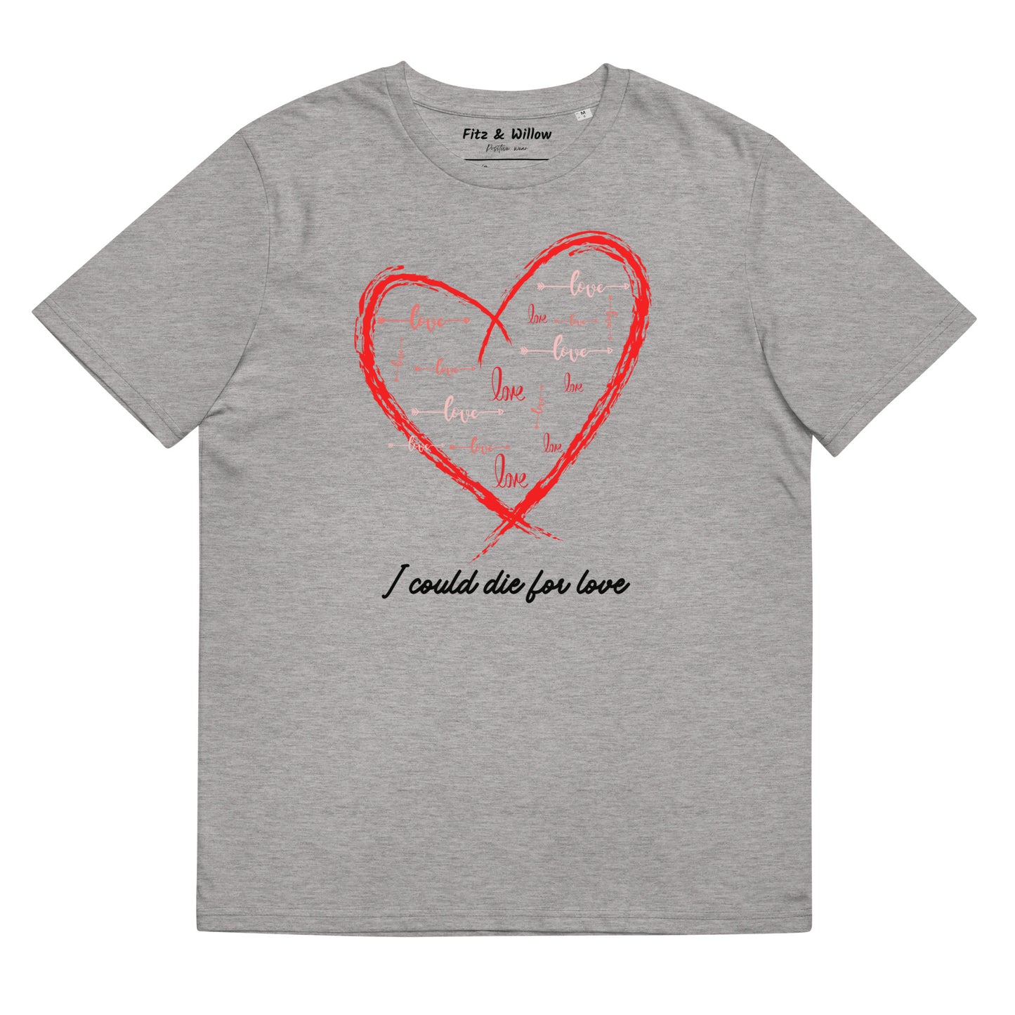 Unisex sustainable t-shirt, Only Love heart - Fitz & Willow