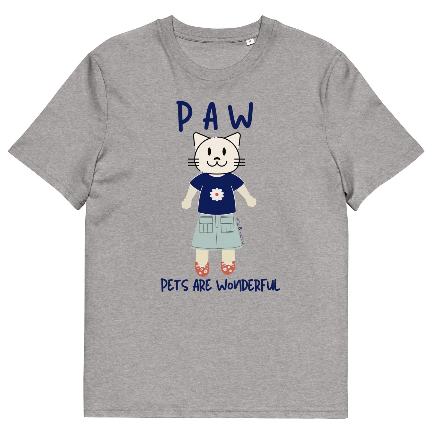 PAW, Cat themed organic t-shirt - Fitz & Willow