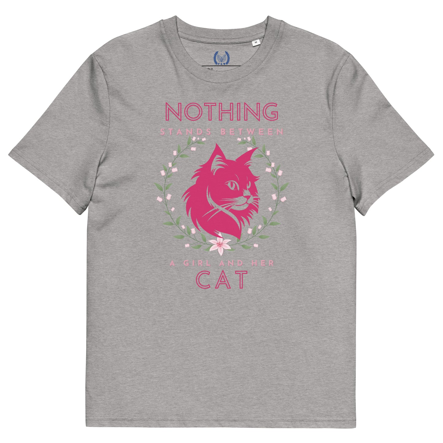 Eco-friendly t-shirt with cat print, Nothing Stands Between - Fitz & Willow