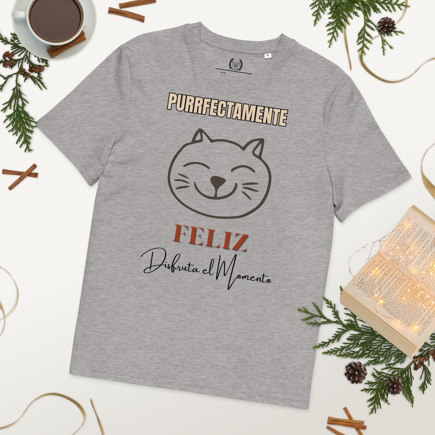 Happy Cat T-Shirt | Purrfectly Happy, Vegan & Organic - Fitz & Willow