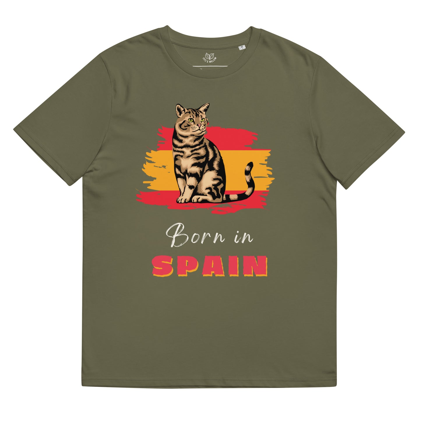 Spanish flag and cat, Unisex organic cotton t-shirt - Fitz & Willow