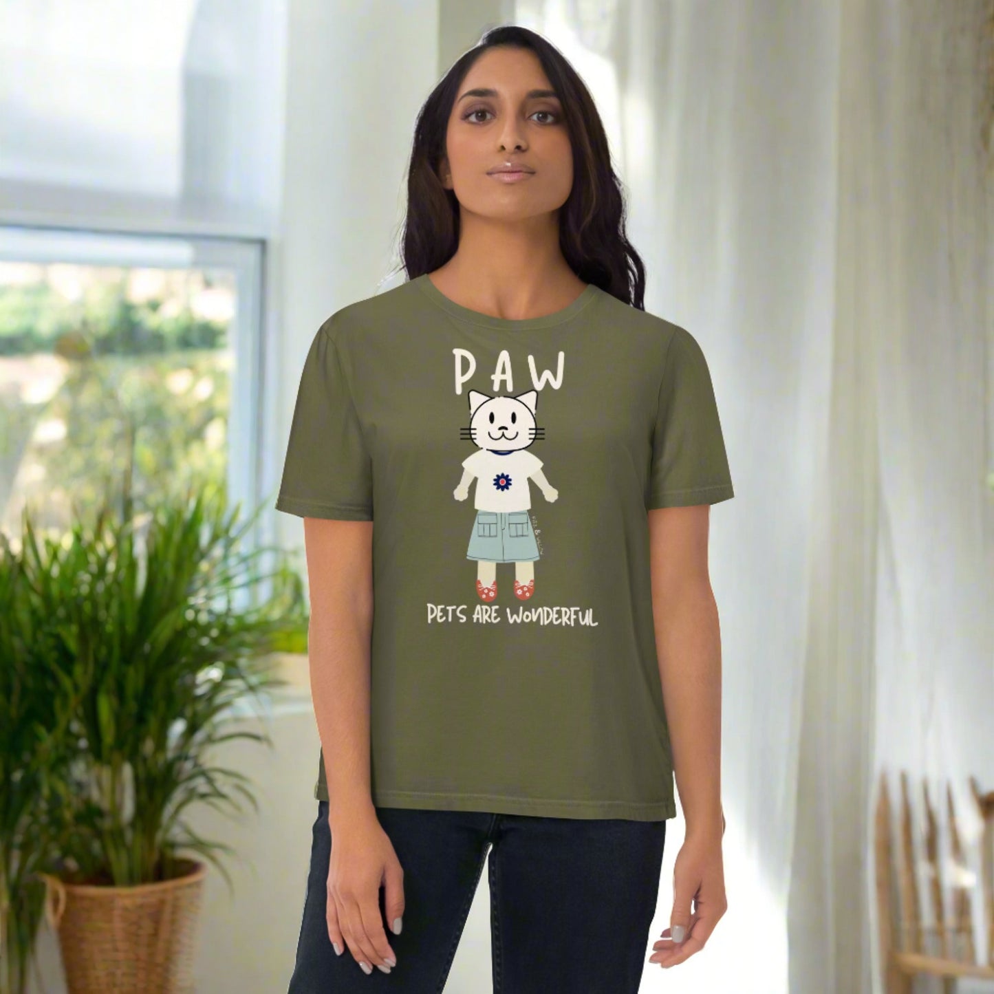 PAW, Cat themed organic t-shirt - Fitz & Willow