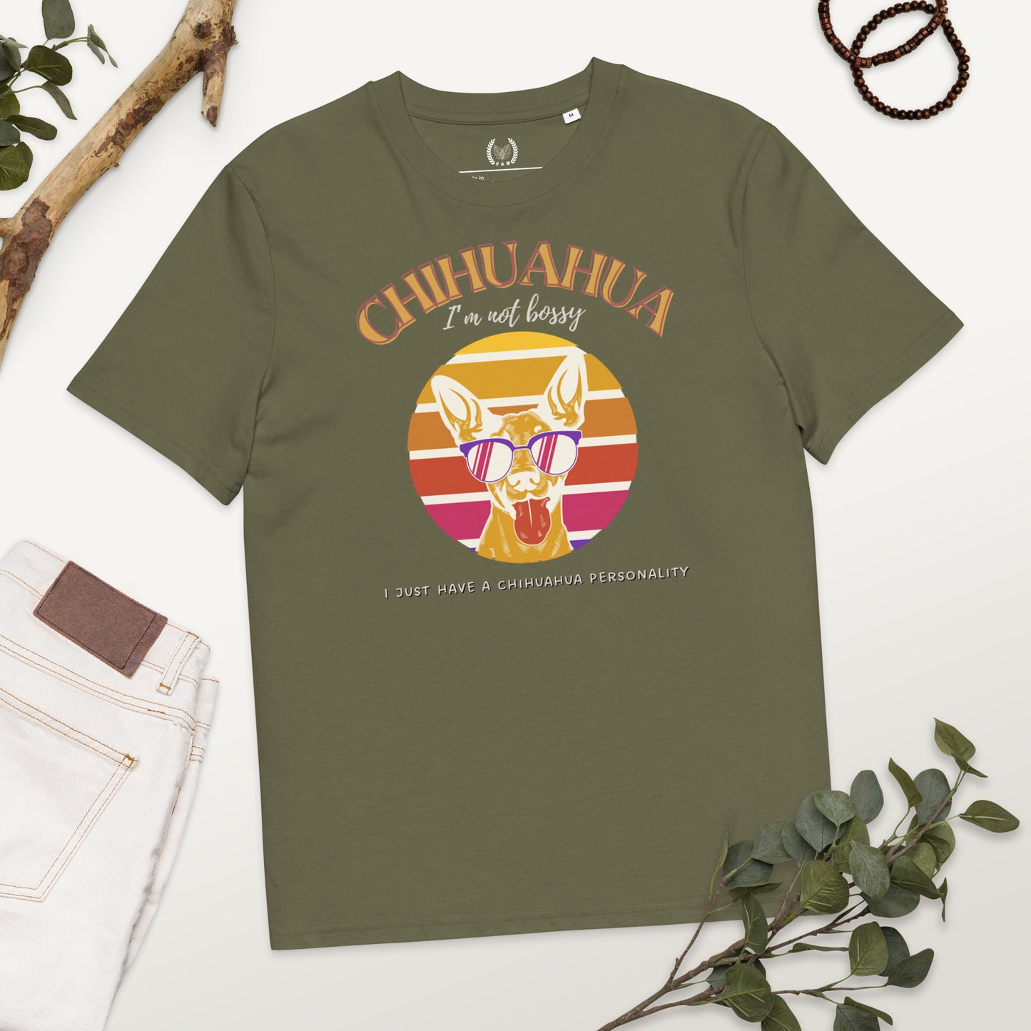 100% Organic Vegan T-Shirt - Chihuahua Personality Quote - Fitz & Willow