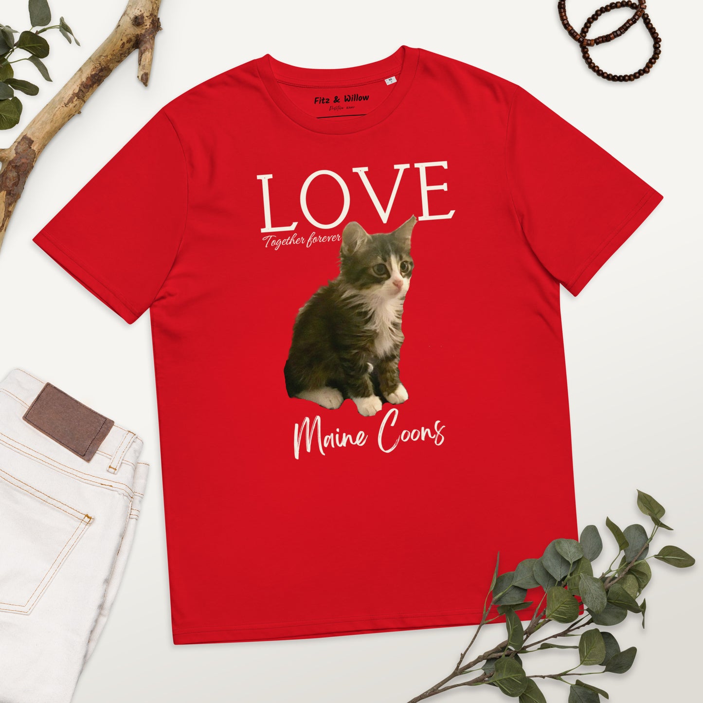 Maine Coon Cat, unisex sustainable t-shirt, - Fitz & Willow