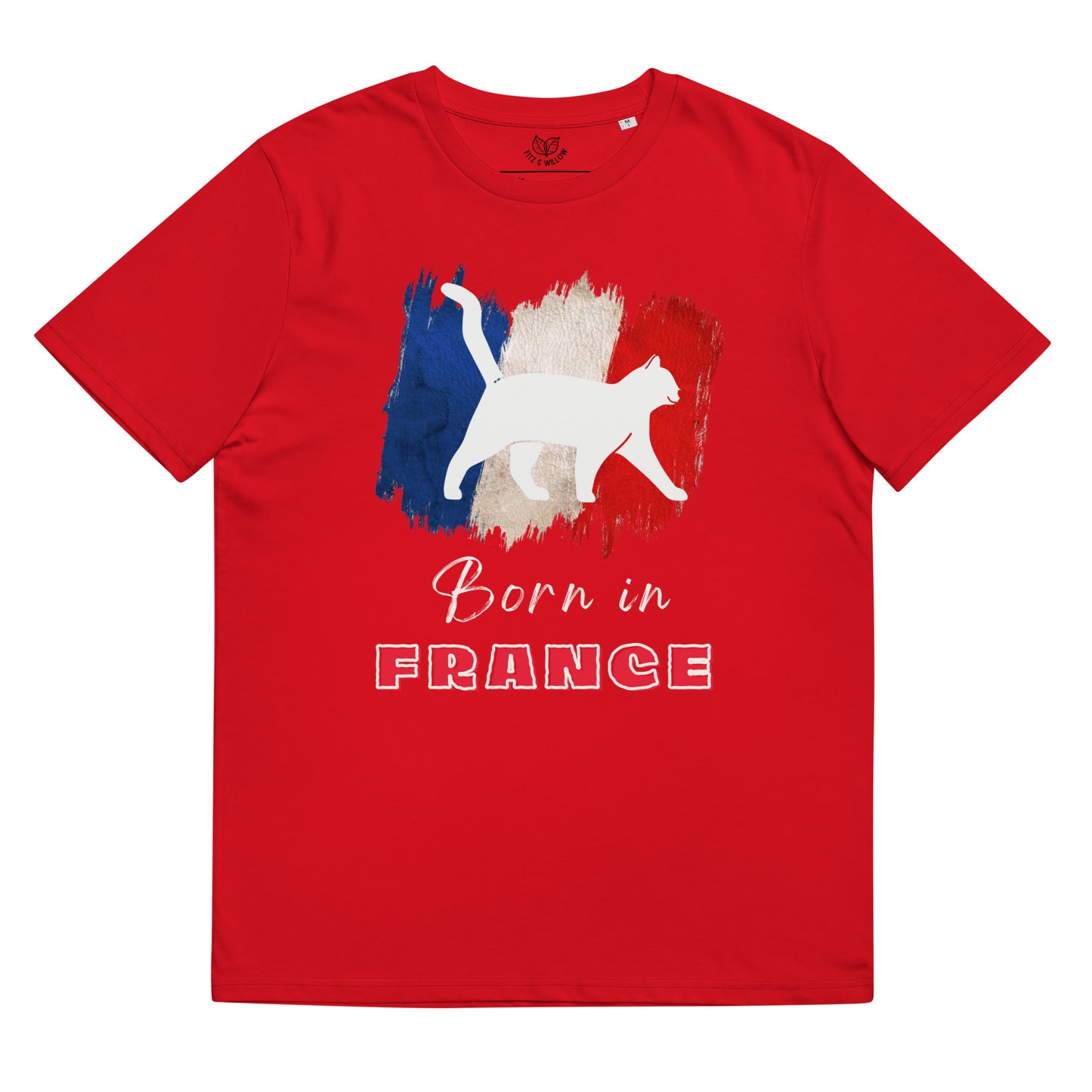 French flag & cat, unisex organic t-shirt - Fitz & Willow