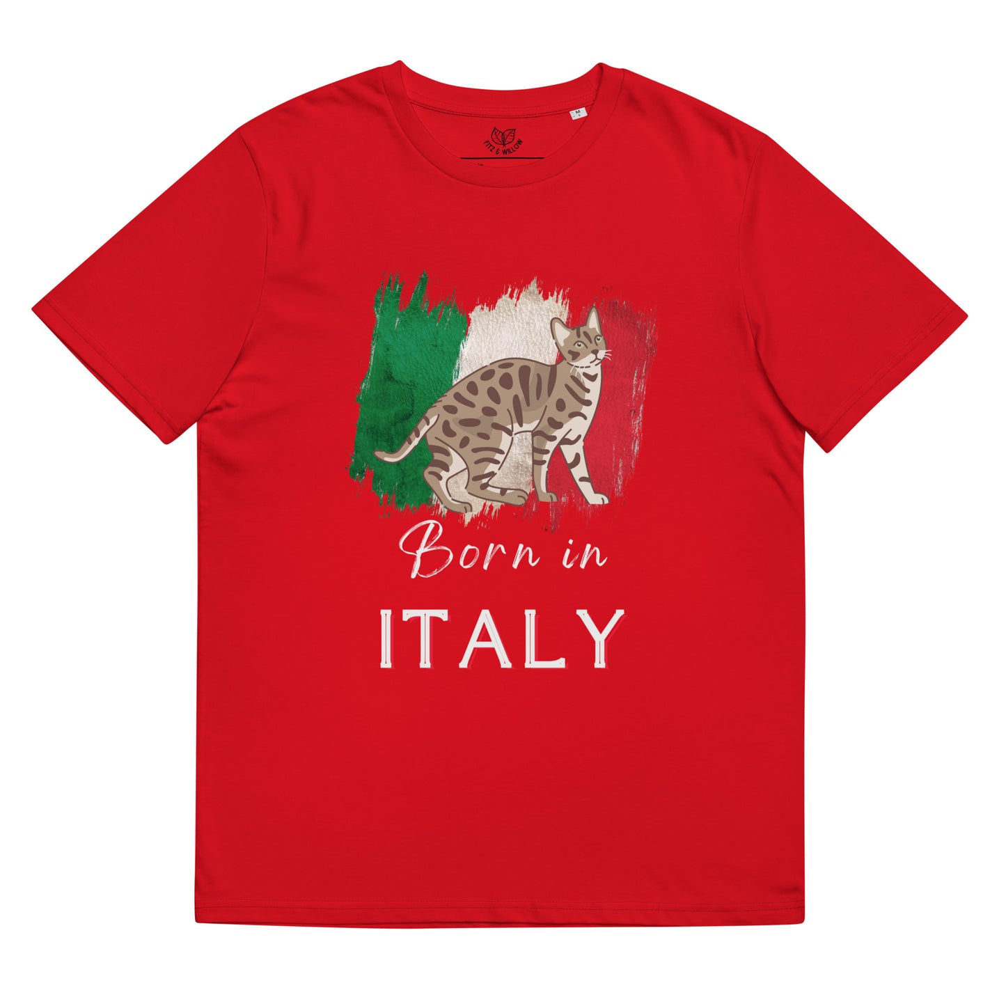 Italian flag and cat, Unisex organic cotton t-shirt - Fitz & Willow