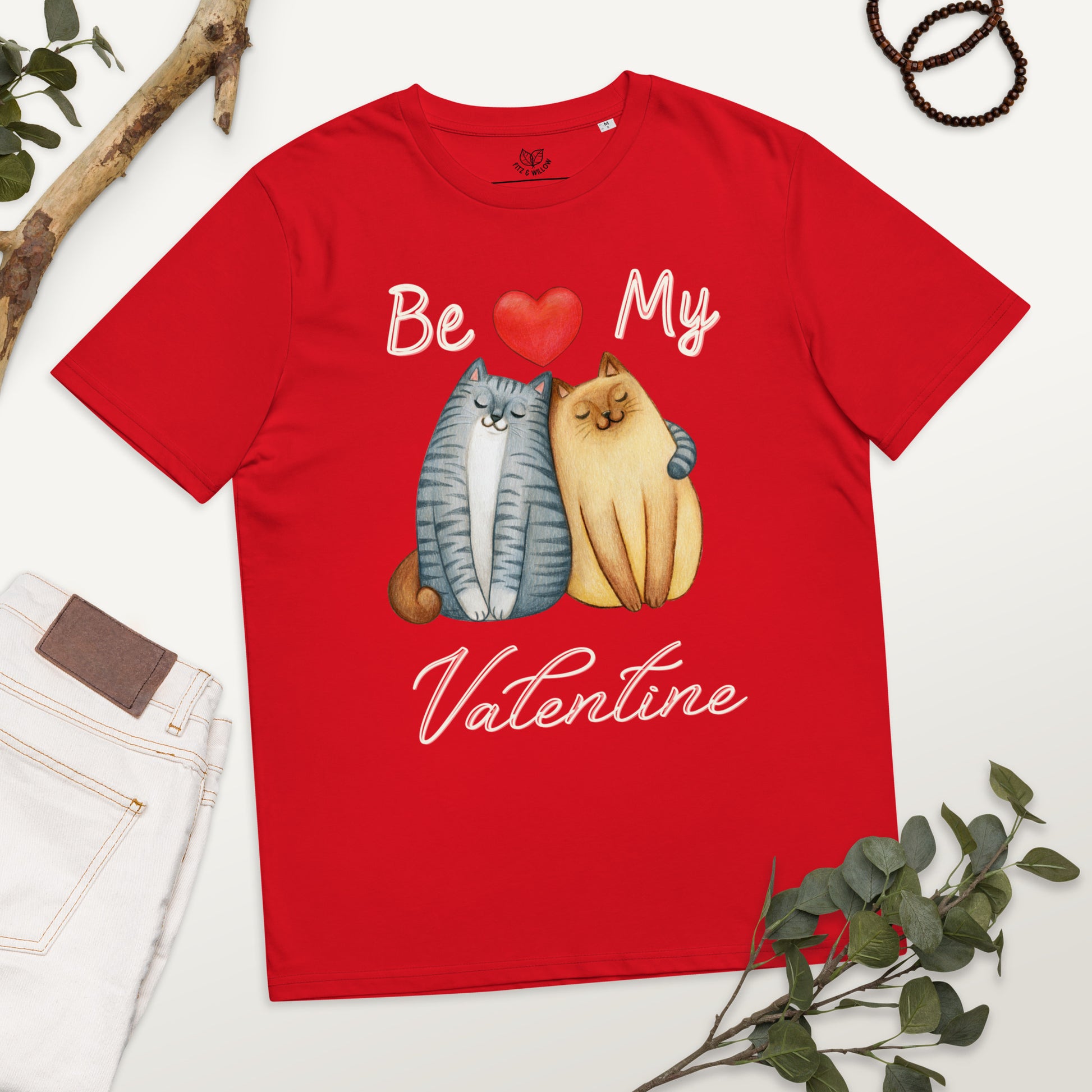 Unisex organic cotton t-shirt, Be my Valentine - Fitz & Willow