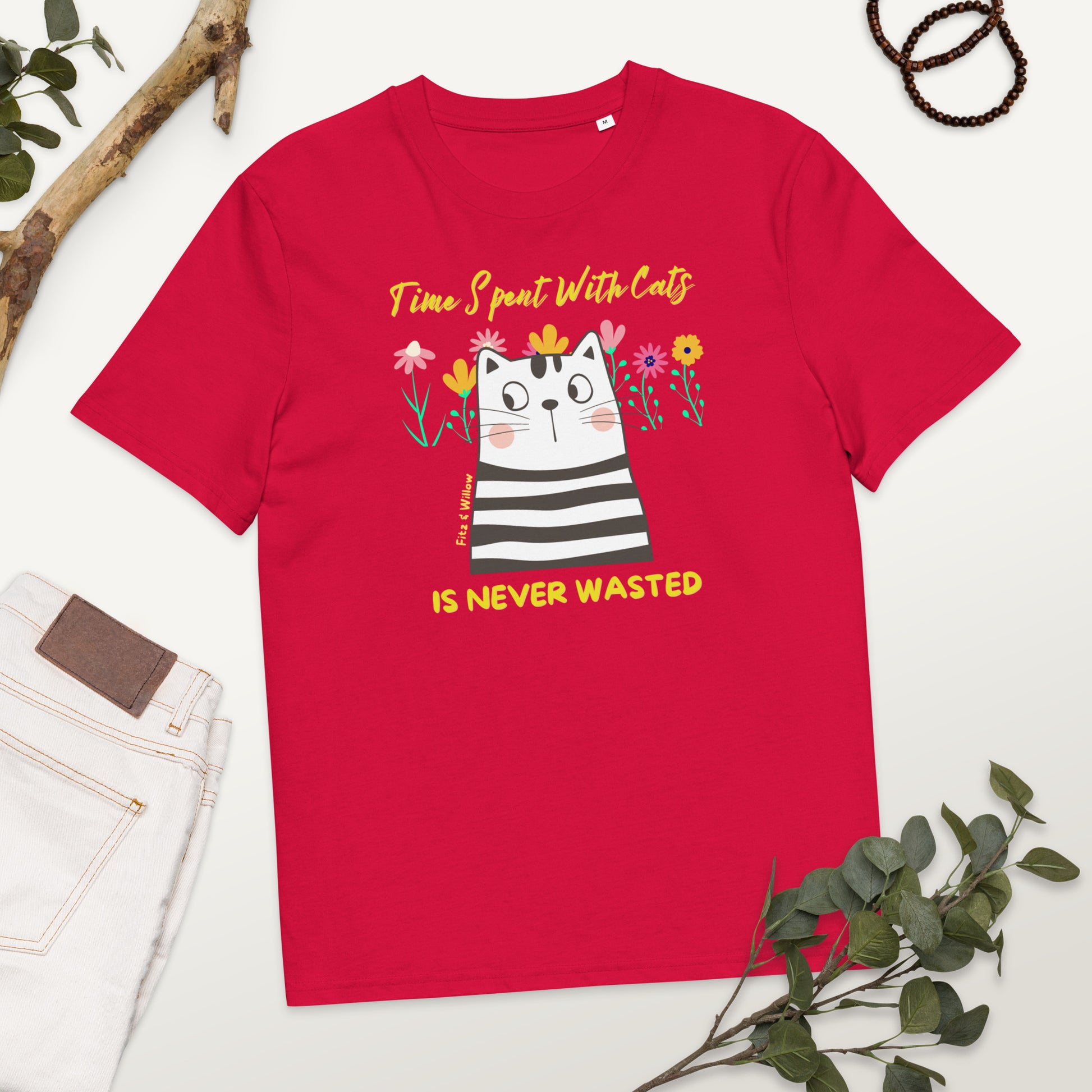 Funny cat women t-shirt, sustainable - Fitz & Willow