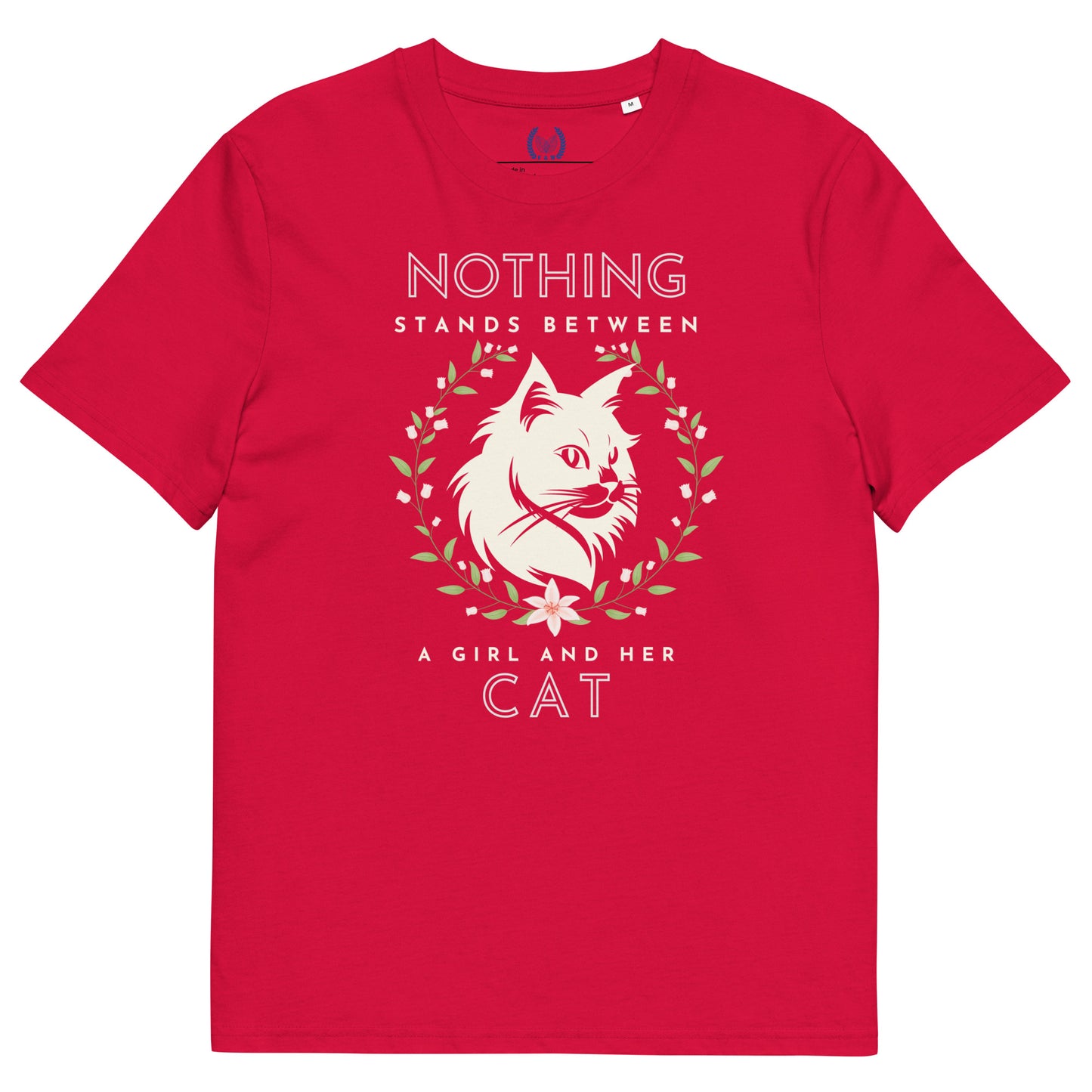 Eco-friendly t-shirt with cat print, Nothing Stands Between - Fitz & Willow