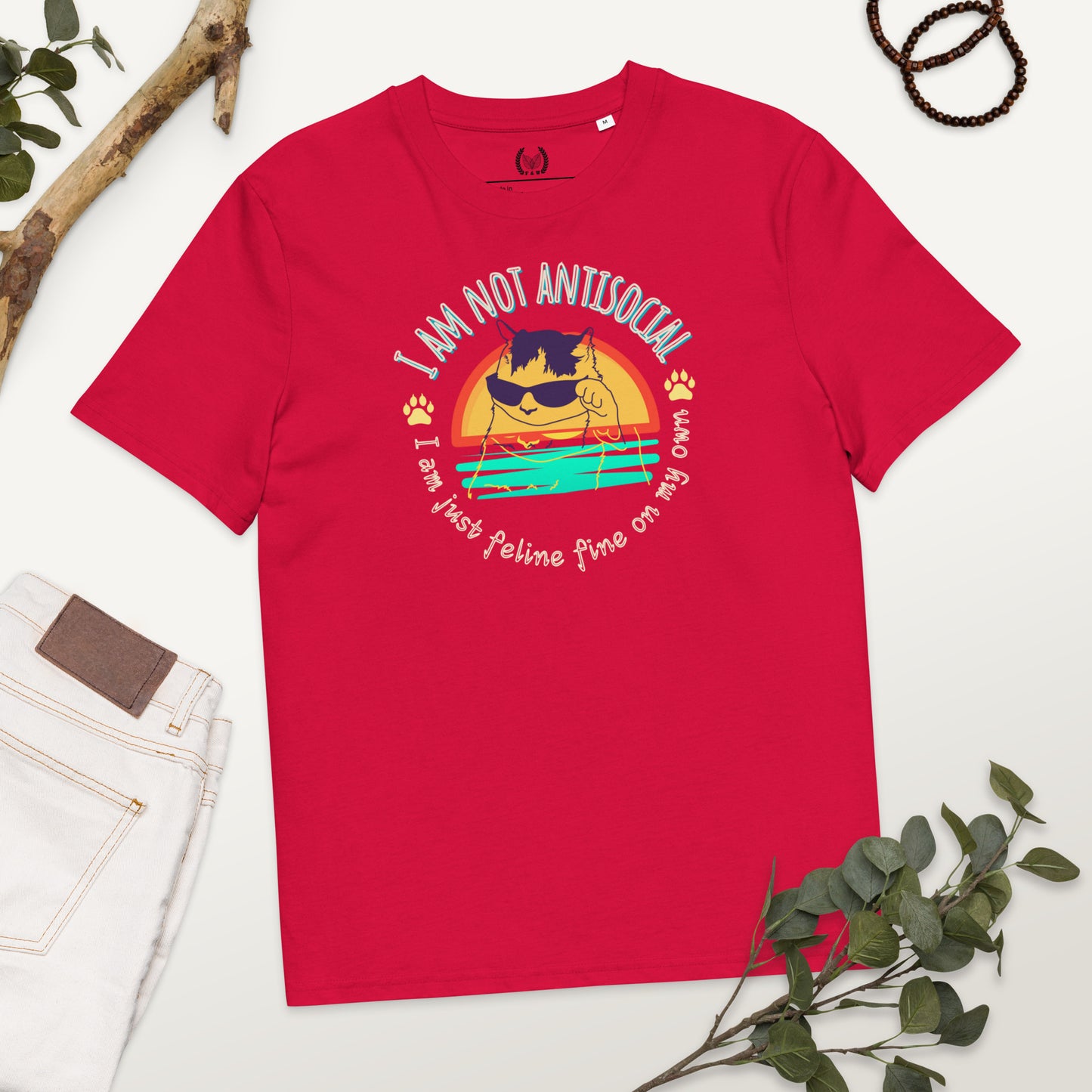 Feline Fine Alone: Organic Cotton Cat Lover’s Tee - Fitz & Willow