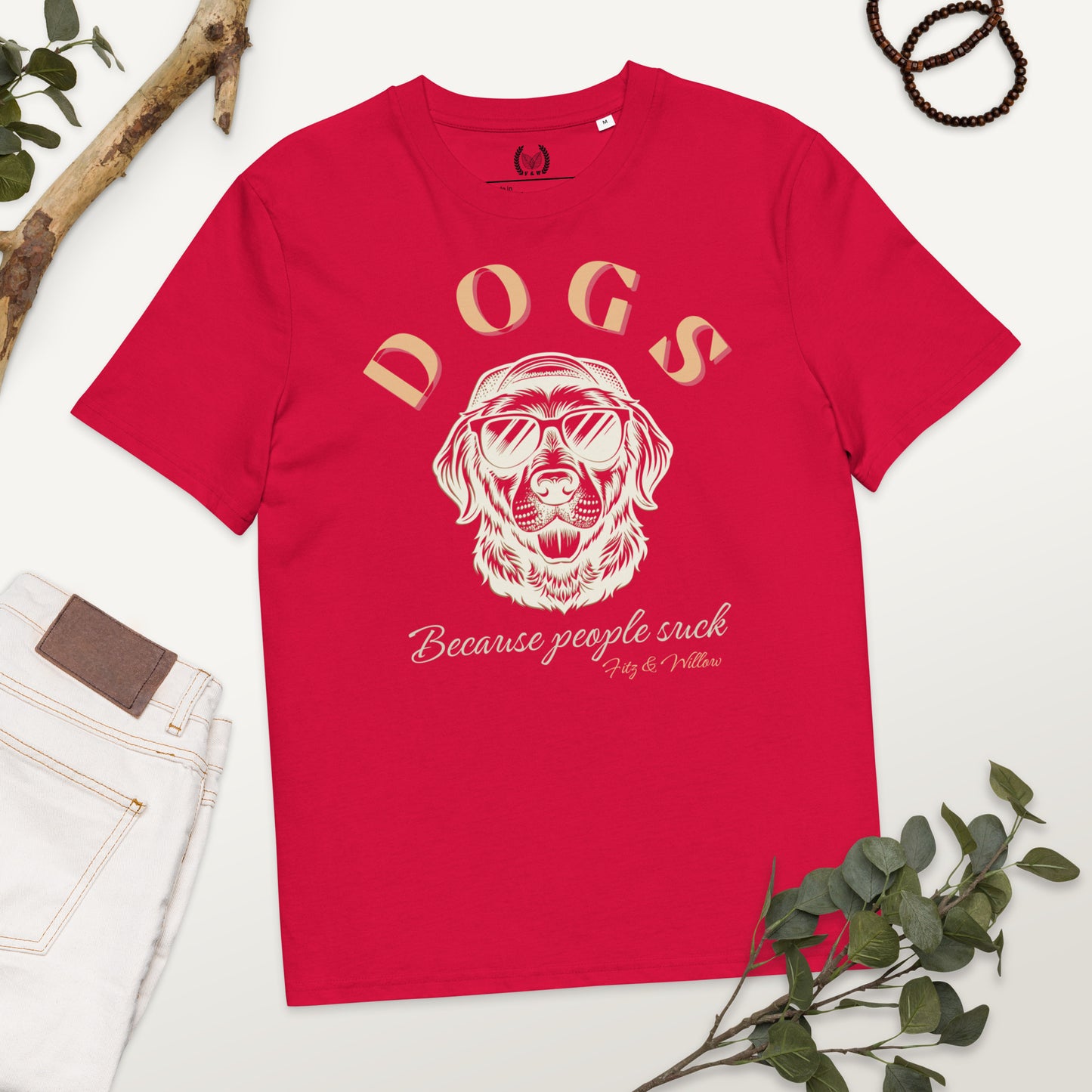 “Dogs Over People” Vegan Organic Cotton T-Shirt for Dog Lovers - Fitz & Willow