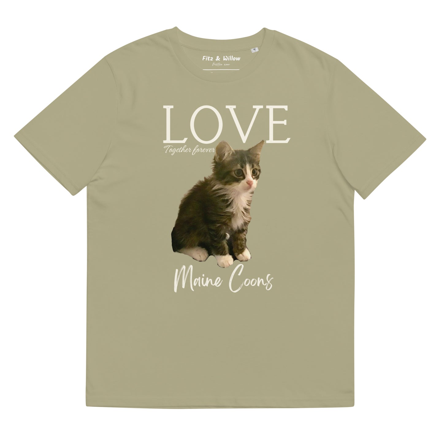 Maine Coon Cat, unisex sustainable t-shirt, - Fitz & Willow