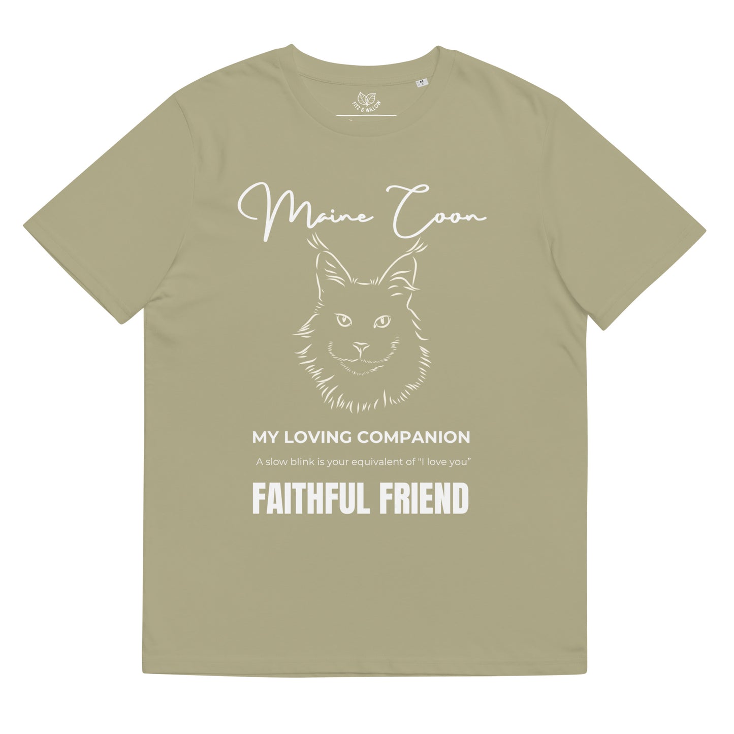 Maine Coon print, unisex organic t-shirt - Fitz & Willow