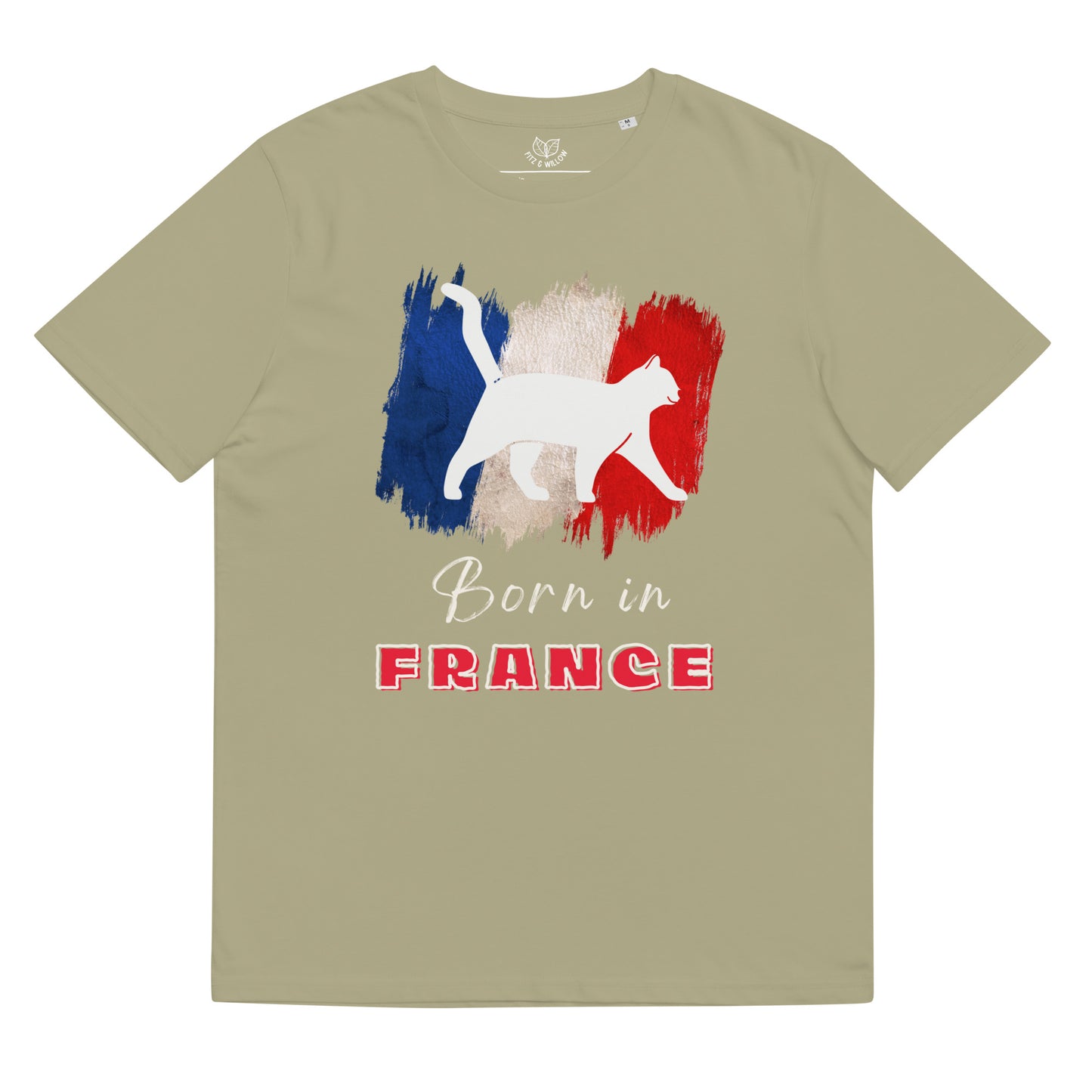 French flag & cat, unisex organic t-shirt - Fitz & Willow