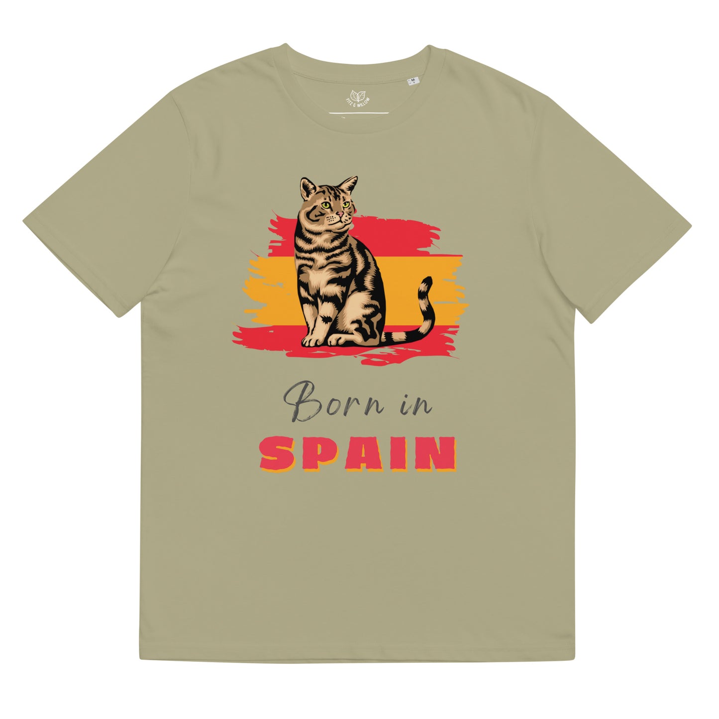 Spanish flag and cat, Unisex organic cotton t-shirt - Fitz & Willow