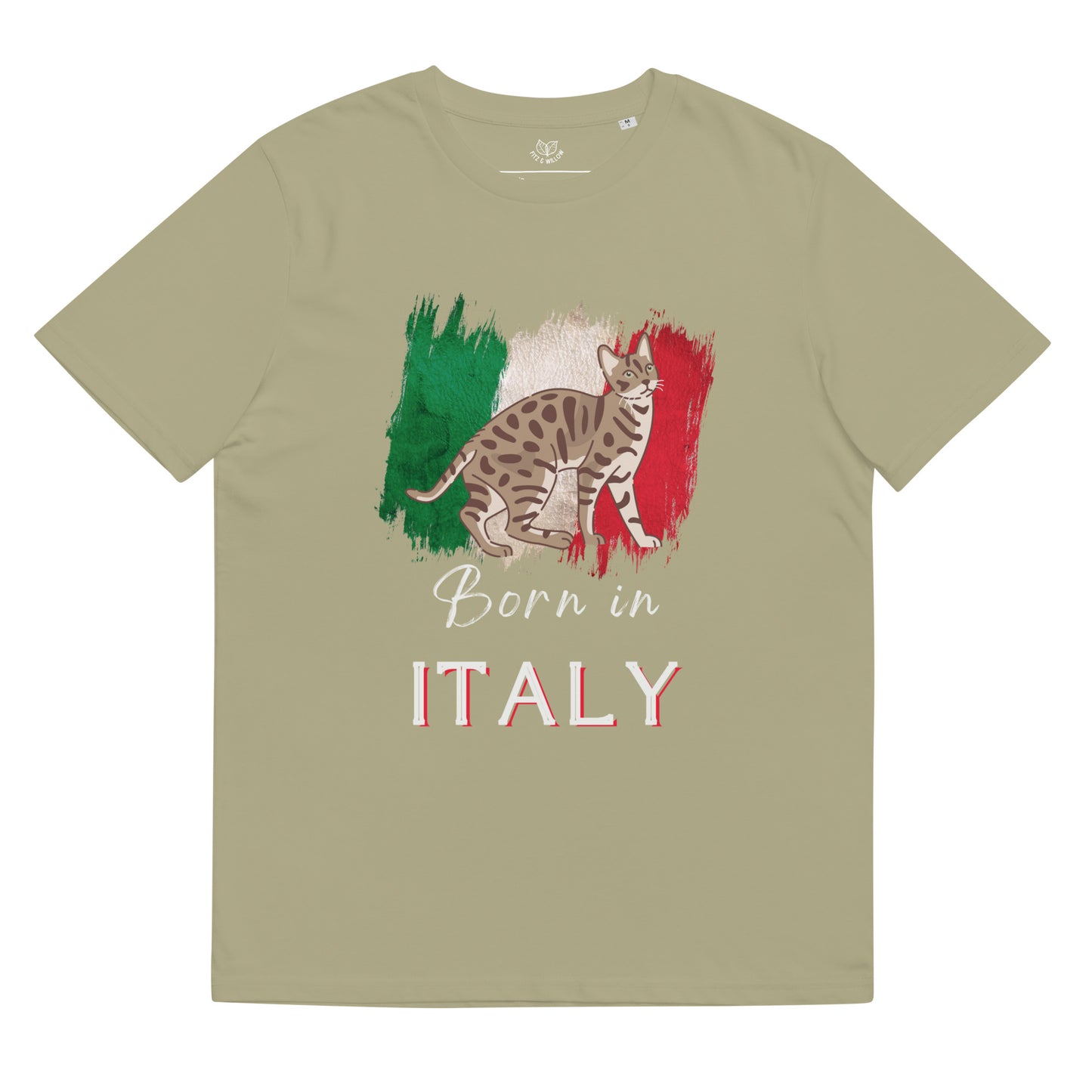 Italian flag and cat, Unisex organic cotton t-shirt - Fitz & Willow