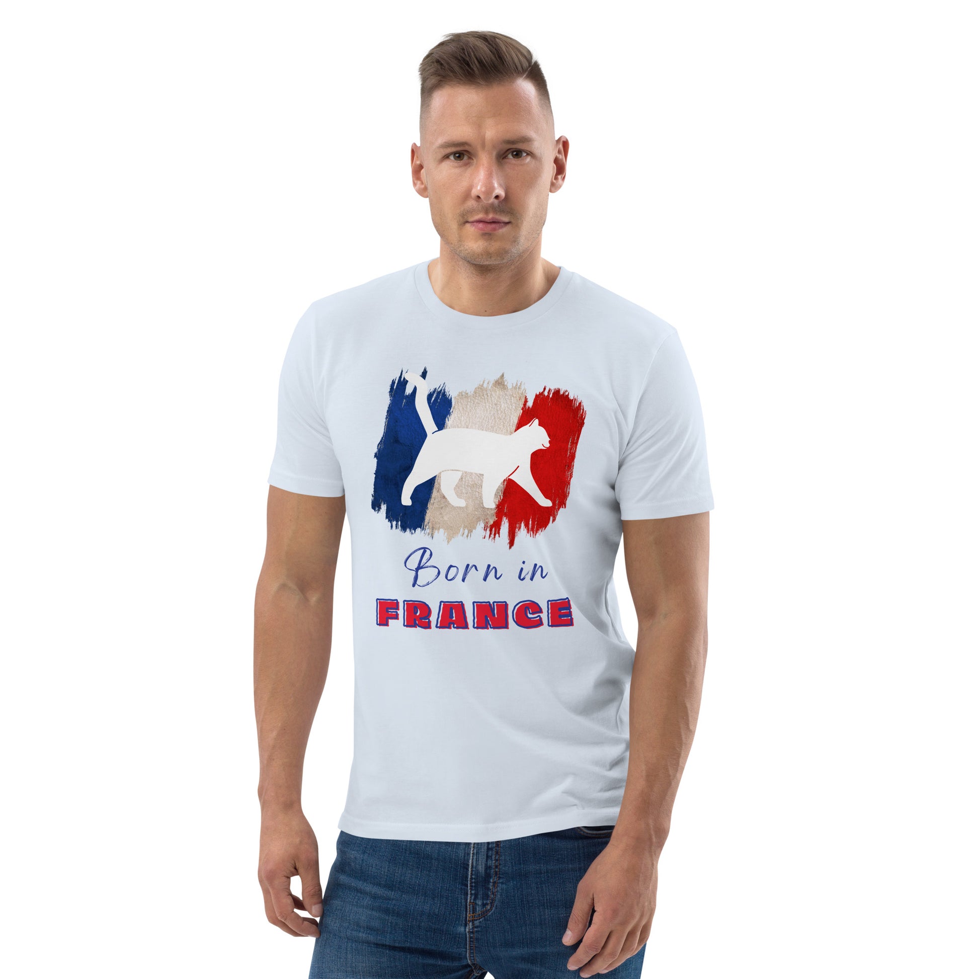 French flag & cat, unisex organic t-shirt - Fitz & Willow