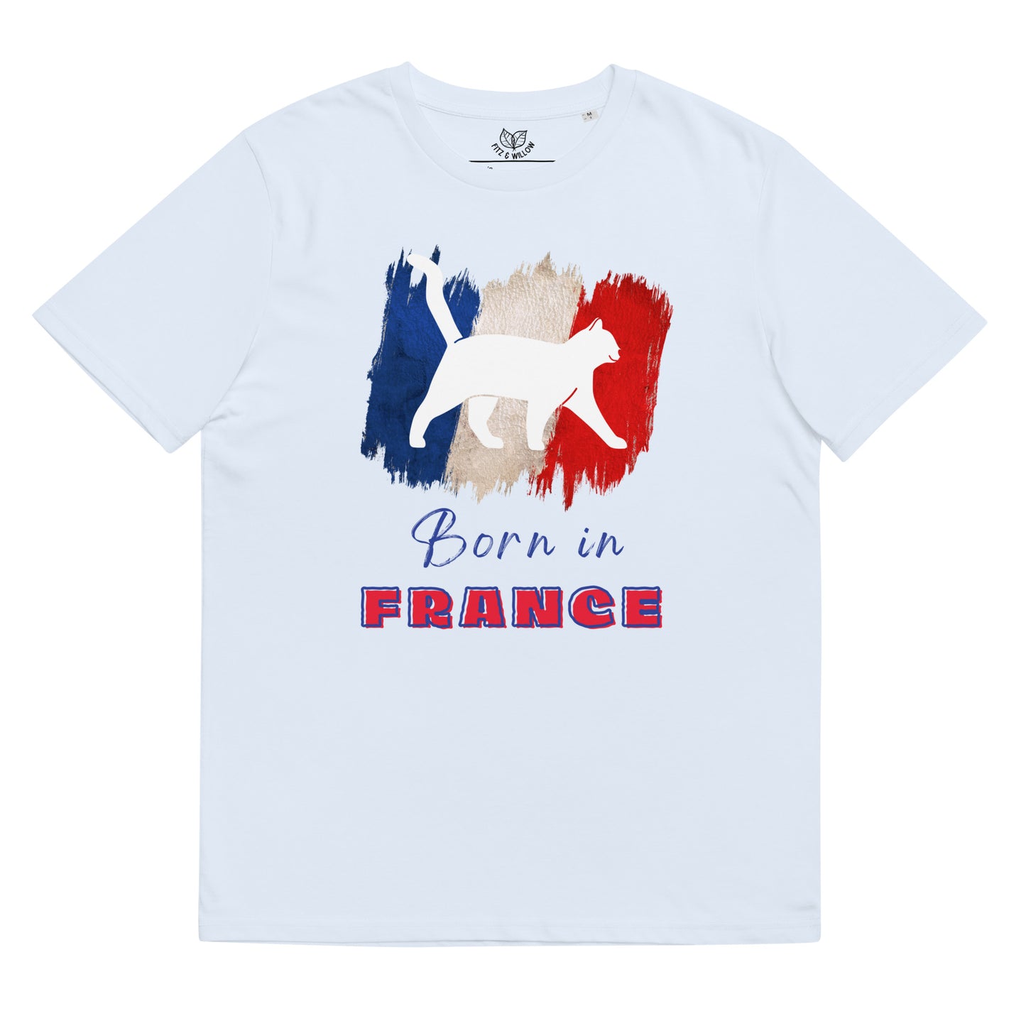 French flag & cat, unisex organic t-shirt - Fitz & Willow