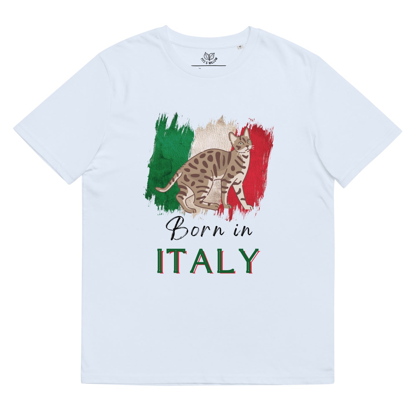 Italian flag and cat, Unisex organic cotton t-shirt - Fitz & Willow