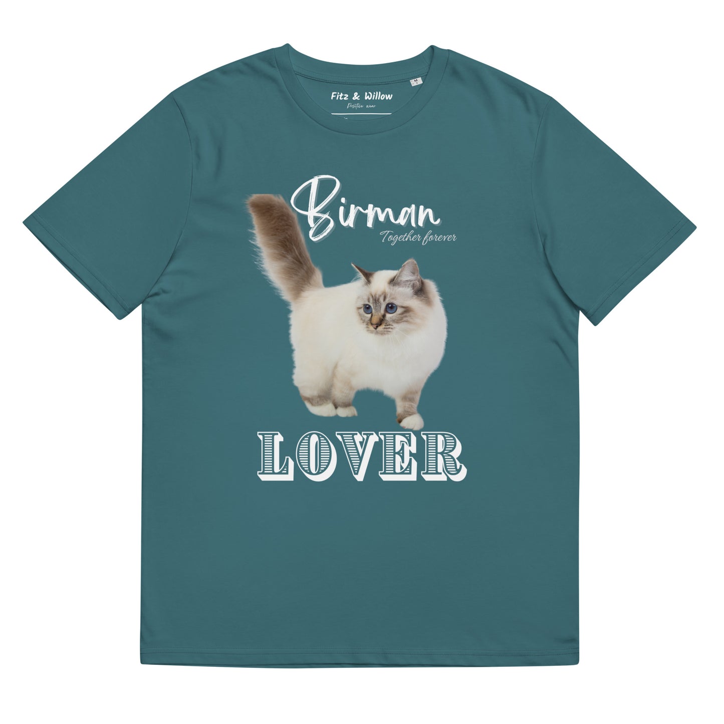 Birman Cat Lover, organic cotton t-shirt. with Birman cat print - Fitz & Willow