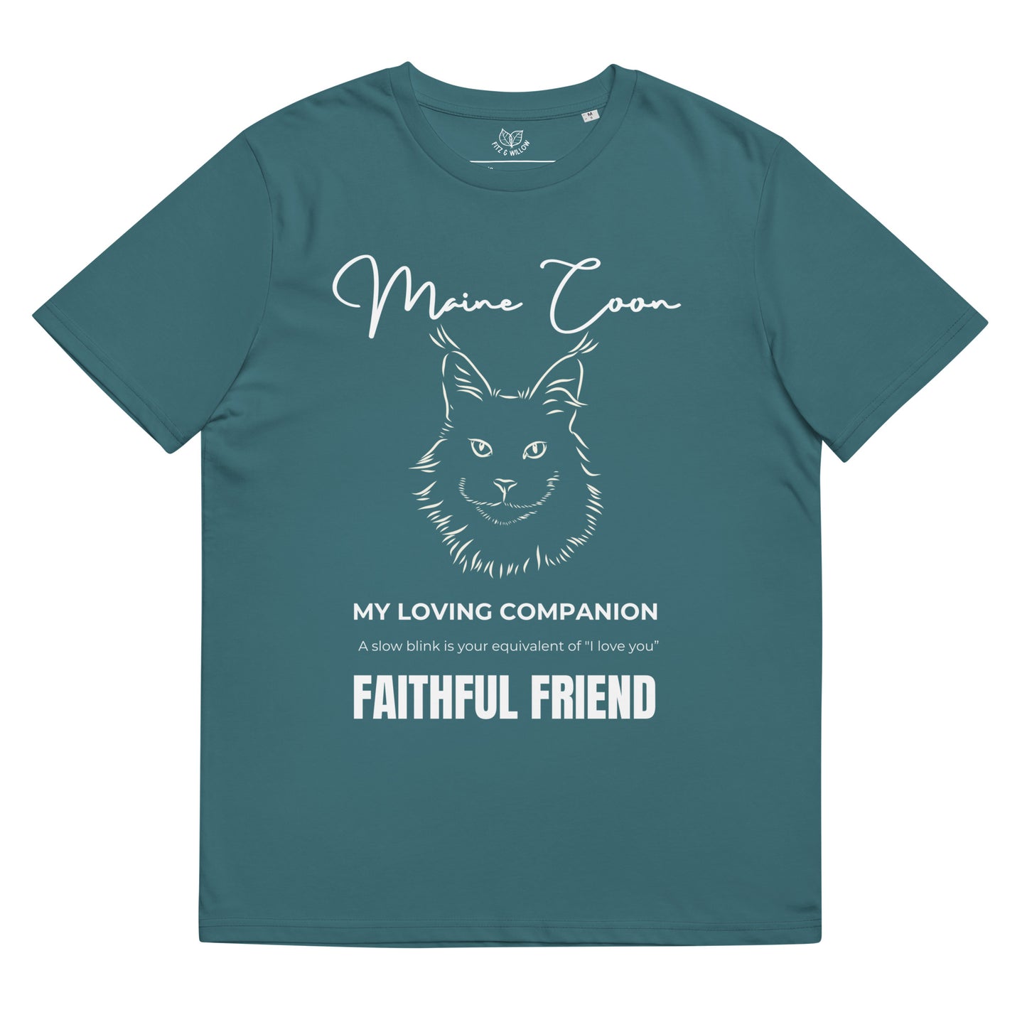 Maine Coon print, unisex organic t-shirt - Fitz & Willow