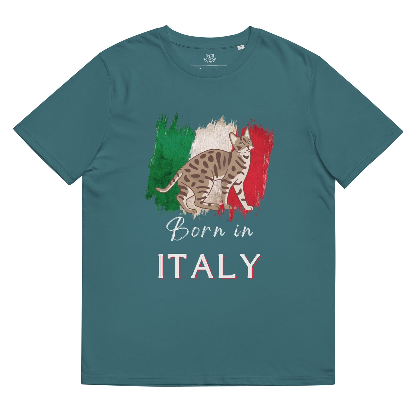 Italian flag and cat, Unisex organic cotton t-shirt - Fitz & Willow