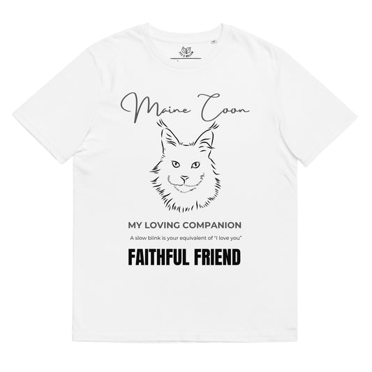 Maine Coon print, unisex organic t-shirt - Fitz & Willow