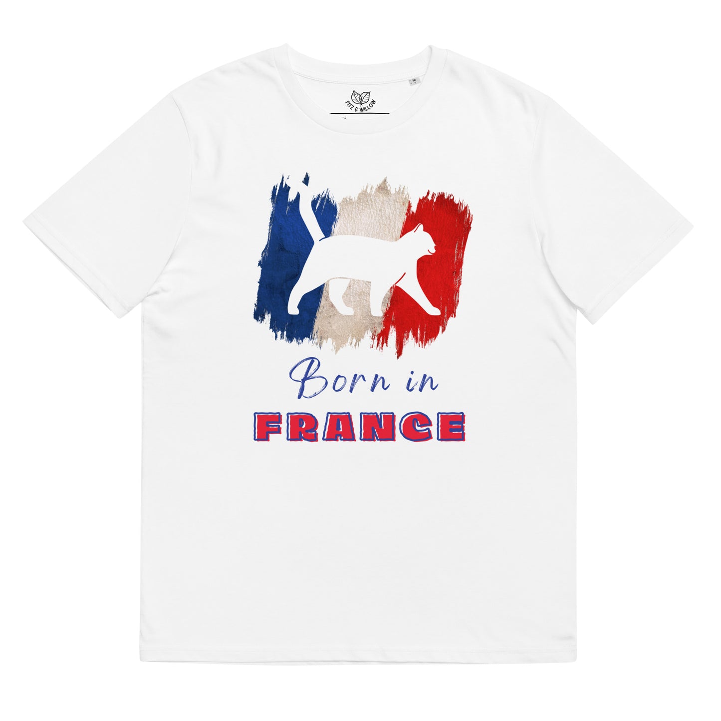 French flag & cat, unisex organic t-shirt - Fitz & Willow