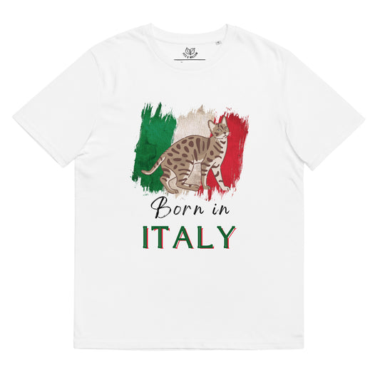 Italian flag and cat, Unisex organic cotton t-shirt - Fitz & Willow