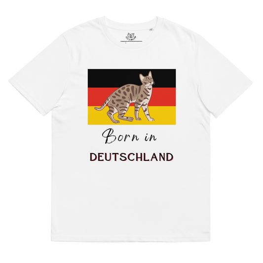 Cat print and Deutschland flag, unisex sustainable t-shirt - Fitz & Willow