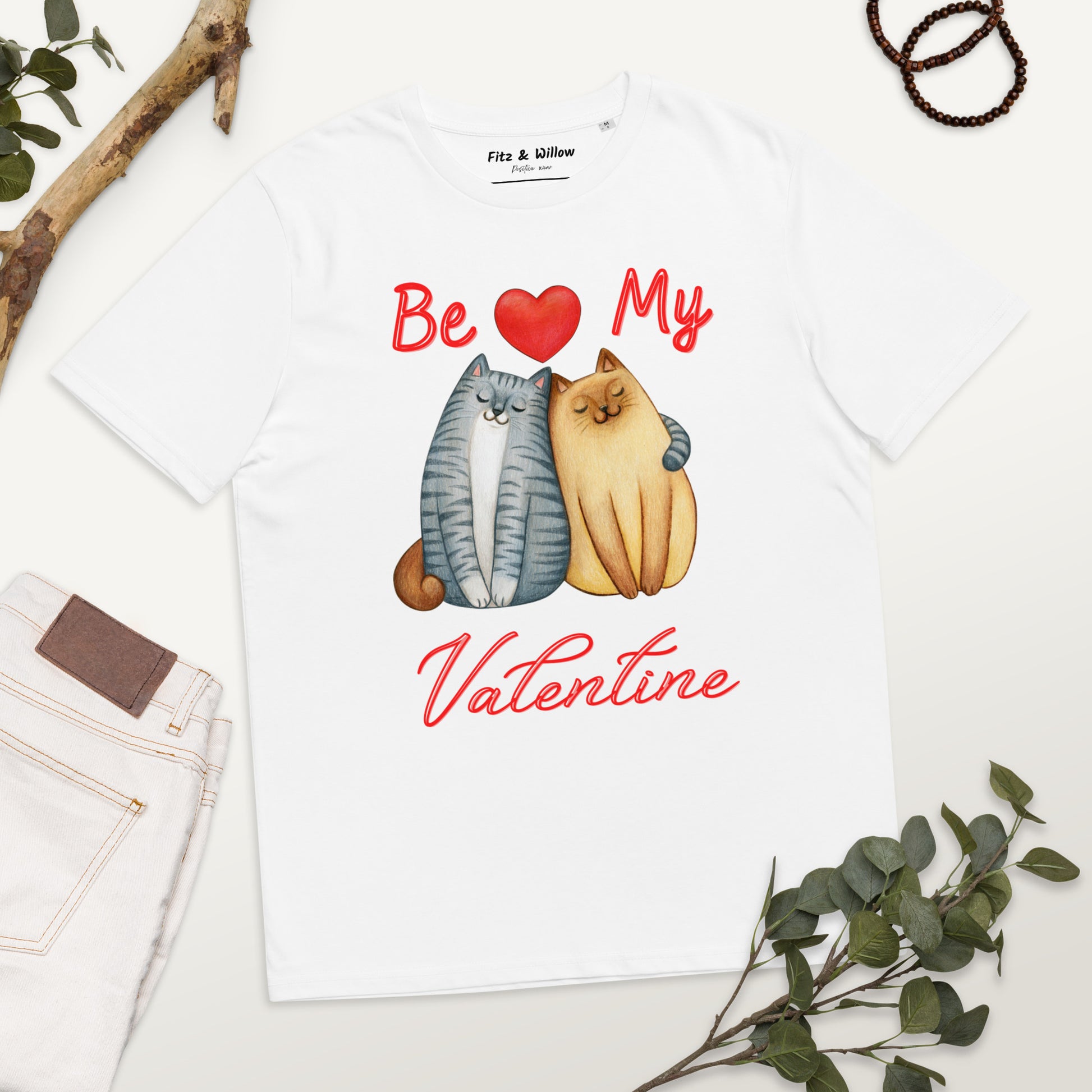 Unisex organic cotton t-shirt, Be my Valentine - Fitz & Willow